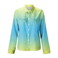 Ženska Comfy Business bluza Clearians Vintage Odjeća Modni gradijent boja Trendi radovi Dugi majica