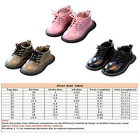 Ferdule Girls Boys zimski čizme Udobne cipele za gležnjeve čipke za čizme lagane bočne patentne patentne patentne cipele unise djeca kratki bojlici, ravni vodootporni crni 7c