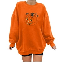 Halloween Ženska dukserica od bundeve Funny bundeve Face grafički pulover Crewneck dugih rukava pada