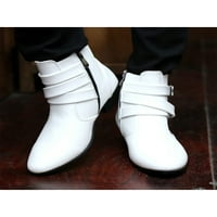 Ritualay muški čizme za gležnjeve patentne cipele na casual haljina za čizma modne cipele s kliznim kožom Formalno poslovanje Comfort bijeli 8.5