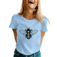 Ženske proljetne ljetne pčele tiskane kratkih rukava O vrat majica Top ženske majice pamučne majice