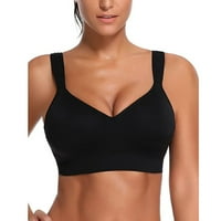 Odeerbi Sports grudnjaci za žene V-izrez Solid Comfort Yoga Top New Camisole Donje rublje BRA BLACK