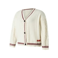 Qiylii Ženski džemper za estetske kardigan Y2K cvjetni otisak V izrez obrezani kardigan prevelizirani