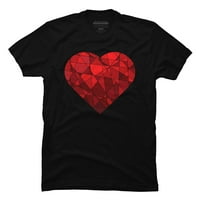 Mozaik srca Slatki poklon za Valentinovo Muški turkizni plavi grafički tee - Dizajn ljudi XL