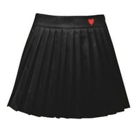 qazqa ženska slatka suknja tanka kratka bočna patentna patentna suknja black m