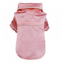 PET Cat Pagas Pajamas Mekana svilena odjeća za odjeću Mala štenadska spavanje, ružičasta boja, m veličine