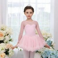 Dječji balet s dugim rukavima Skirted Leotards s tutus suknskom plesnom haljinom Ballerina odijela 4-