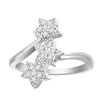 Mouli dragulji za angažman za žene 0. Star Carat Sparkly Diamond Ring 4-prong 10k bijelo zlato