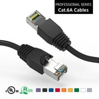 4ft Cat6a zaštićena Ethernet mrežom pokrenuta kabela crna, pakovanje