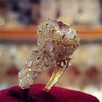 Bijeli nakit ručno rađeni kameni prsten rez angažovanje poklona vjenčanica