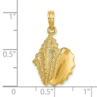 Jewels 14k žuti zlatni Conch Shell Privjesak 2D