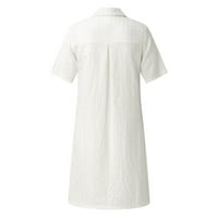 Beppter Žene Ležerne haljine Dugme kratki rukav Jednostavna majica Casual Ljetna kratka haljina
