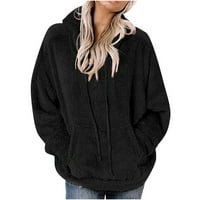 Žene Ležerne prilike Fleece sa džepom dvostrukim nejasnim dukserom Fau Fleece Zip Pulover duksev kaput