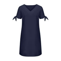 Haljine za žene kratki rukav košulje od punog rukava V-izrez hladan rame ruffle maxi labav fit y2k modni