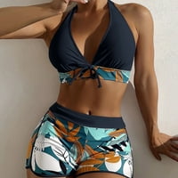 Amousa Fashion ženski bokser visokog struka Print Solid Color Patchwork kupaći kostim bikini ženski
