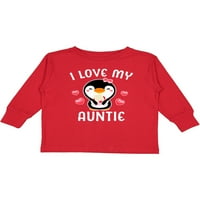 Inktastic Volim svoju tetku sa slatkim pingvinom i srcima poklon majica za mališana majica dugih rukava