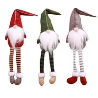 Božićni santa Claus Tonte Long noga GNOME Plish lutka ručno izrađena mamina dekor siva