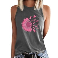 Pink Logo - Svjesnost raka dojke Podrška ženskoj majici Cancer Cancer Bluuses Cancer Teeness Tees namazio
