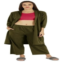 Inkmeso Womens noćna odjeća Set Crop Rezervoar Top Loarove hlače i prednjeg otvora za spavanje