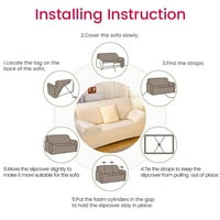 Sofa Cover Stretch Couch Poklopac na razvlačenje s klizalima za kauč za jastuk sa besplatnim jastukom