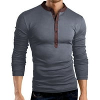 Muški casual Slim Fit košulje Osnovni dugi rukav V rect majica Radne odjeće dnevno nošenje modnih modnih