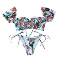 Punjeno kupaći kostim Solid Boja Bikini Ženska kupaći kostim odjeća za plažu set za plažu Tankenis Set