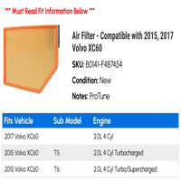 Zračni filter - kompatibilan sa 2015, Volvo XC60
