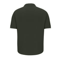 Muški izlazak izretka Business bluza Izlasci za muškarce Ljetne majice kratkih rukava Košulje Trendy Slim-Fit Tunic Solic Colos Modne majice Vojska zelena XXXL