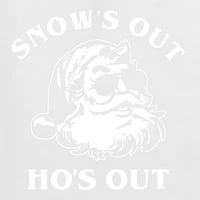 Wild Bobby Santa Snow's HO-a Out Out Out Božićne žene Standard V-izrez Tee, Bijeli, mali