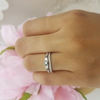 DazzlingRock kolekcija 18K plavi safir i bijeli dijamantski ženski zaručnički prsten za angažman, bijelo