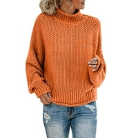 Dukseri ženske modne jesenski zimski pleteni džemper debeli navojni pulover Turtleneck džemper pad džempera