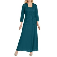 Žene plus veličina izdubljena čipkasti patchwork punog labavog rublja Ležerne duge haljine šifonske