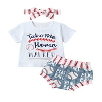 Wakeuple novorođenčad dječje djevojke bejzbol fudbalske odjeće Odštampane ručne kratke hlače Postavite