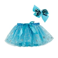 Tutu haljina za djevojke Dječje djevojke Party Dance Ballet Splice Rainbow Tulle Suknja + Bow Hairpin Tutu za djevojke Plave 9- godine