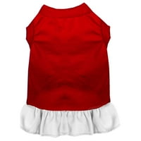 Obična haljina za kućne ljubimce crvena s bijelom 4x