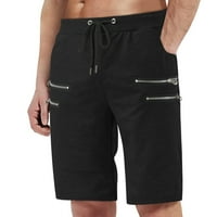 Muškarci kratke hlače muško ljeto dugme Čvrsta boja džep tetter plus veličine min pranja kratka crna