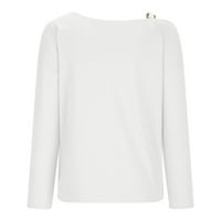 Košulje za žene Dressy Ležerne prilike Casual Okrugli izrez Solid COLOR LEAKING rame Dugi rukavi Pulover