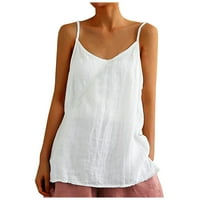 Ženske ljetne seksi košulje Čvrsti okrugli vrat Camisole Hladni ramena kratki rukav Tors Regularna bluza