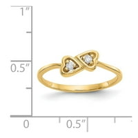 Čvrsta 14K žuta zlatna dijamantska prstena zvona