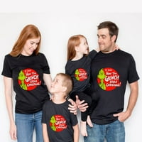 Grinch Božić Moderni okrugli vrat Obiteljske majice Božićni poklon vrhovi Ters za porodičnu majicu Djeca