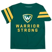 Novčani zeleni Wayne State Warriors Stripes na majici s rukavima