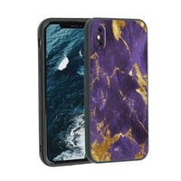 Gold-Purple-Marble Telefon za telefon za iPhone X XS za žene Muška Pokloni, Mekani silikonski stil Otporan
