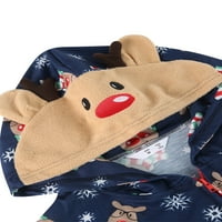Bebiullo podudaranje porodice božićne pidžame set Reindeer Hoodie Jumpsit ROMper Holiday PJS Onege Sleep