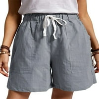 Haite Bermuda kratke hlače za ženske ležerne labave plažne kratke hlače visoke struke s džepovima