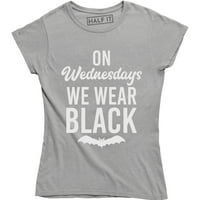 U srijedu nosimo crno šišmiš grafičko dizajn ženska majica