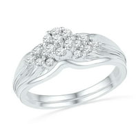 10k bijeli zlatni dijamantni bridalni vjenčani prsten set CTTW