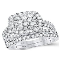 14kt bijeli zlatni okrugli dijamant Bridal Wedding prsten set CTTW