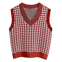 Cuoff Wouns Modni kardigan džemperi za ženske ležerne V-izrez pulover košulja sudara u boji rukava bez