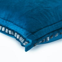 Euro Sham jastučni poklopci, kraljevski plavi europski jastuk, baršun euro prekrivači, pune boje, moderne euro veličine jastuka - plava kristalna palača