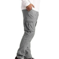 Simplmasygeni Muškarci Ležerne hlače Pantalone za čišćenje Fitness Cargo Solid vanjski ravni tip fitness